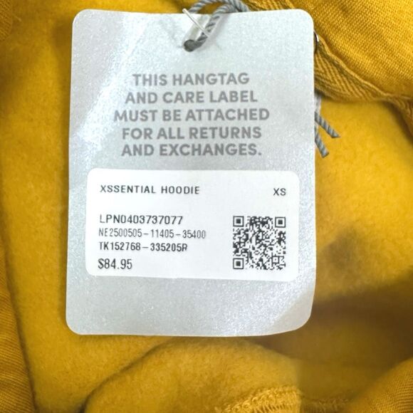 Savage X Fenty Essential Fleece Raglan Hoodie - Size XS - Spiced Yellow - Picture 7 of 8